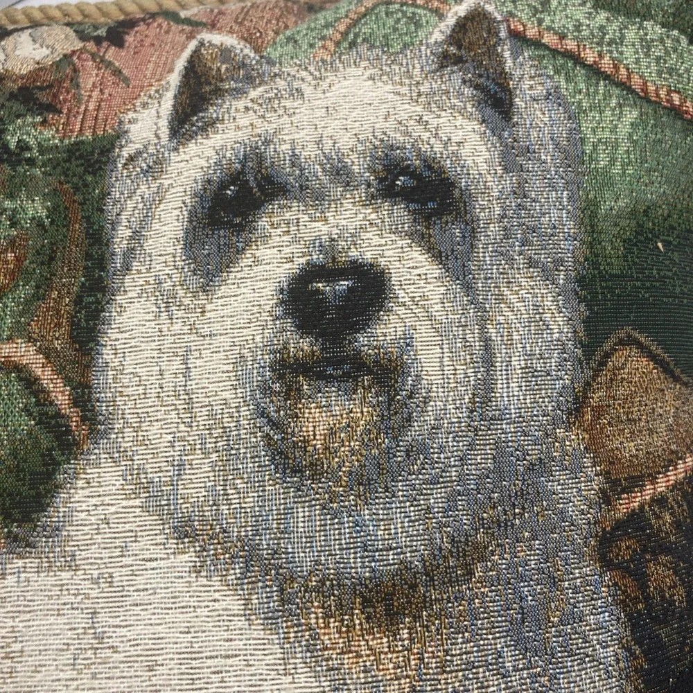 Vtg NY Artist Elaine Vollherbst Pampered Westie Dog Terrier Pillow Lafrance 17